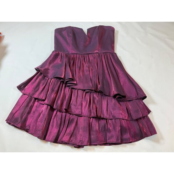 NWT Berry Strapless Ruffle Pleated Mini Dress Do+Be S Flouncy Fit (bin KK134) - Picture 11 of 11